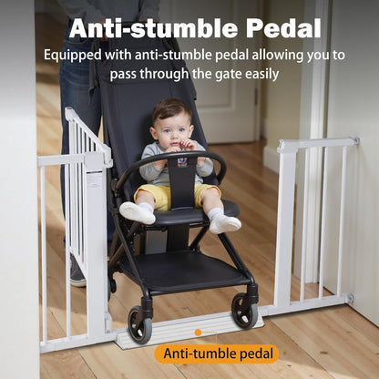 Baby Gate for Stairs - 29.6-46" Auto Close Dog Gate for Doorways, Extra Wide Child Gate Indoor