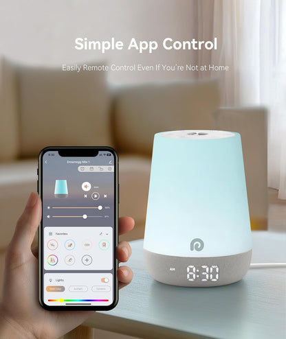 Dreamegg Sound Machine Baby - White Noise Sound Machine Baby With Night Light, Ok to Wake Alarm
