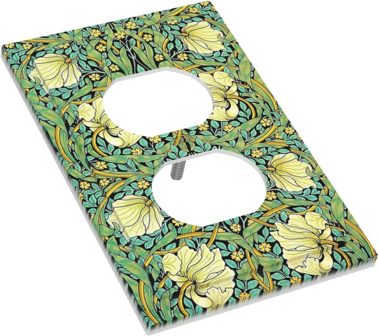 Outlet Covers William Morris Vintage Floral Yellow Flowers Green Leaf 1 Gang Duplex Wall Plate