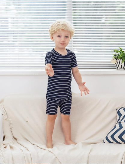 AVAUMA Stripe Pattern Baby Boys Girls Pajama Set Kids Toddler Snug fit Ribbed Sleepwear pjs for