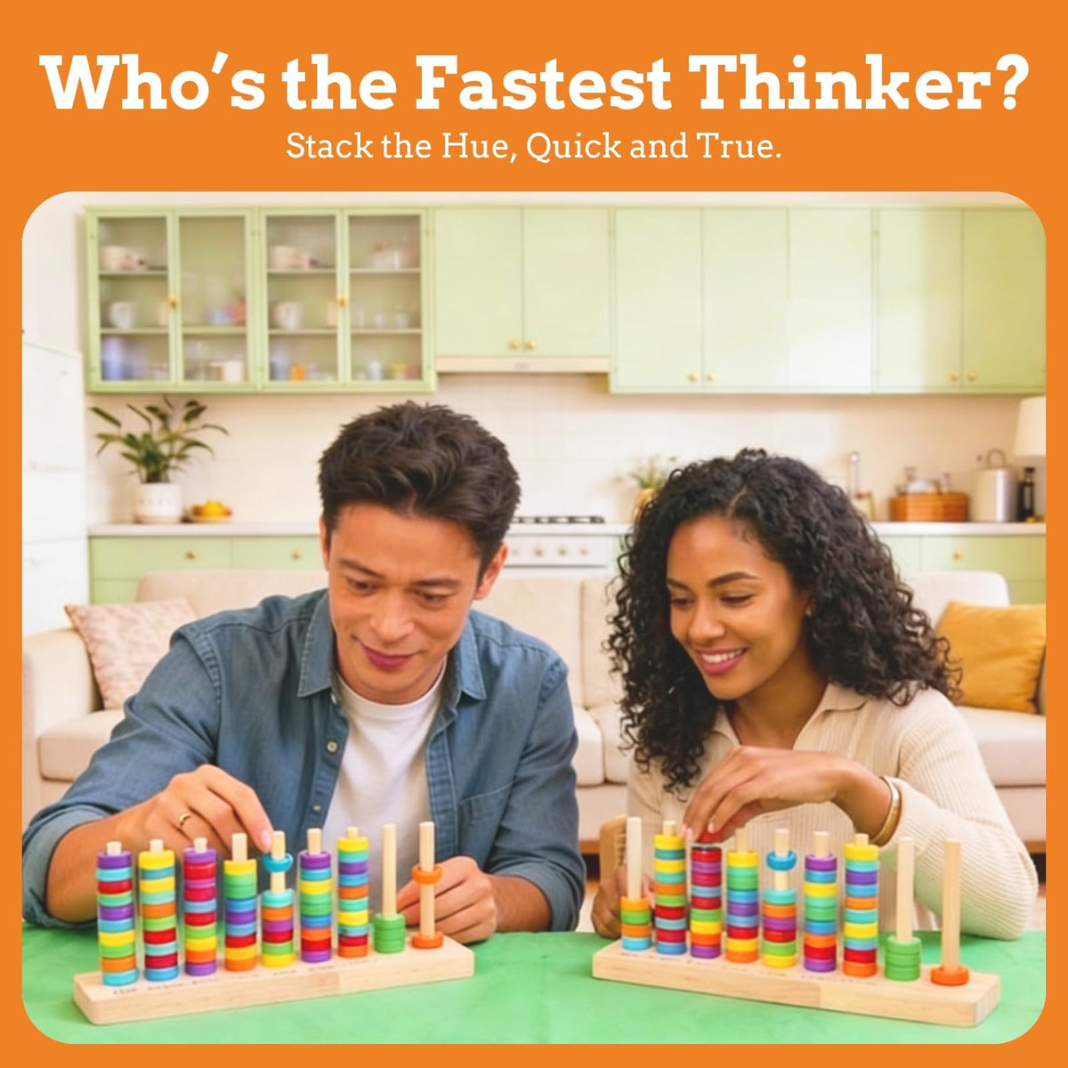 Trozihn Color Stack Challenge Game, Sorting & Stacking Toys for Toddlers