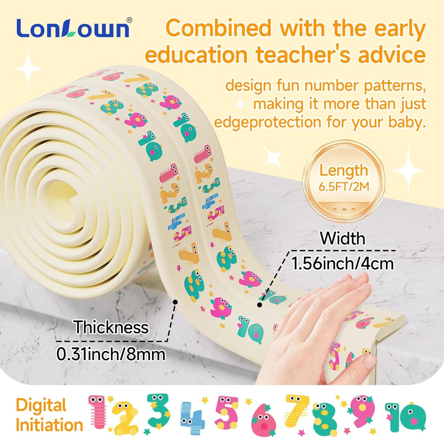 Edge Protector for Baby 6.5ft Soft Protective Foam Cushion Furniture Edge and Corner Guards Baby