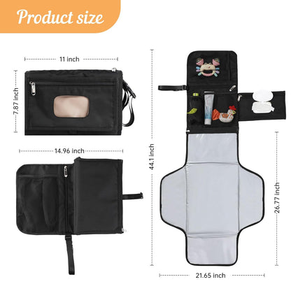 Portable Baby Diaper Changing Pad Smart Organized Diaper Changing Travel Bag with Wipe Dispenser