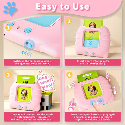 Toddler Toys Talking Flash Cards for 1 2 3 4 5 6 Year Old Boys and Girls, Autism Sensory Toys for