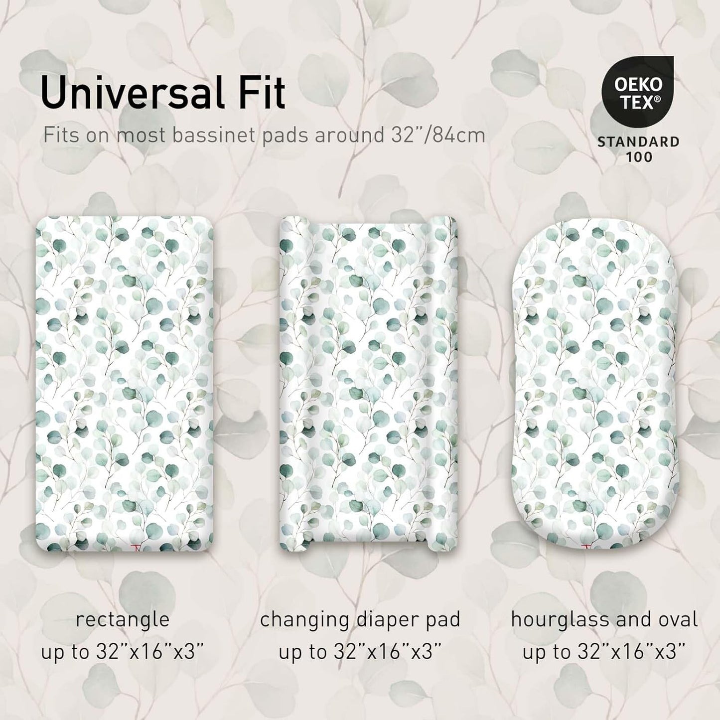 Gllquen Baby Bassinet Sheets 4 Pack, Breathable Cozy Fitted Mattress Sheet, Elastic Travel Crib