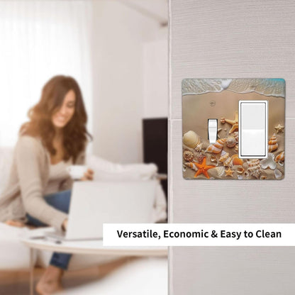 Decorative Outlet Covers Beachy Sea Ocean Seashell Starfish 2 Gang 1 Gang Wall Plate Cover Single