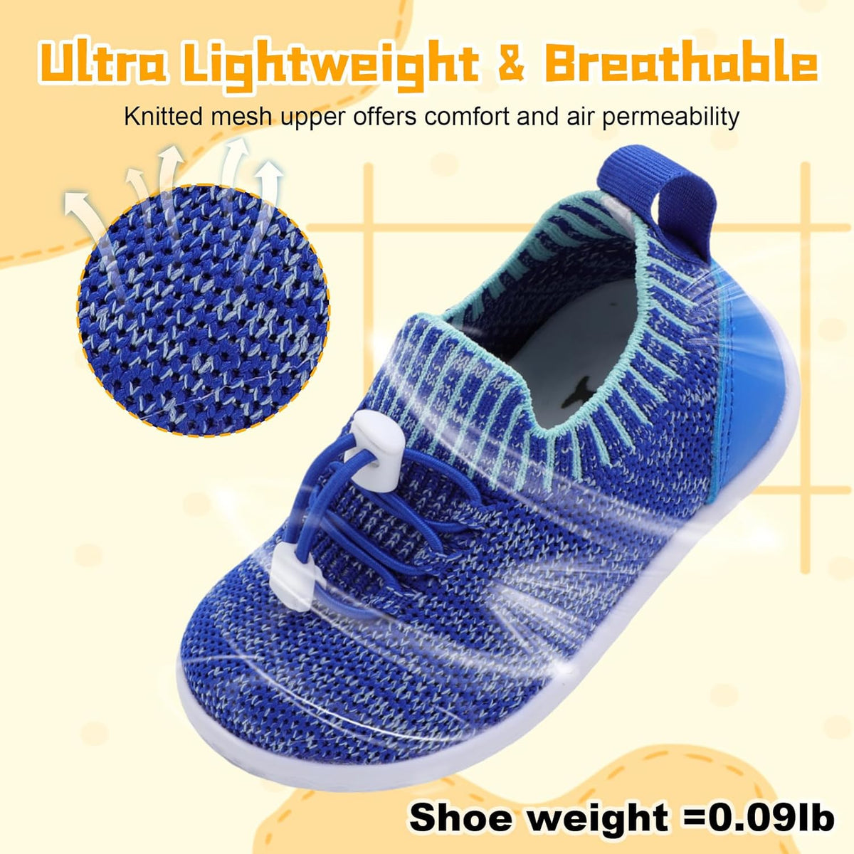 FEETCITY Baby Shoes Boys Girls First Walking Shoes Lightweight Infant Sneakers Slip On Shoe