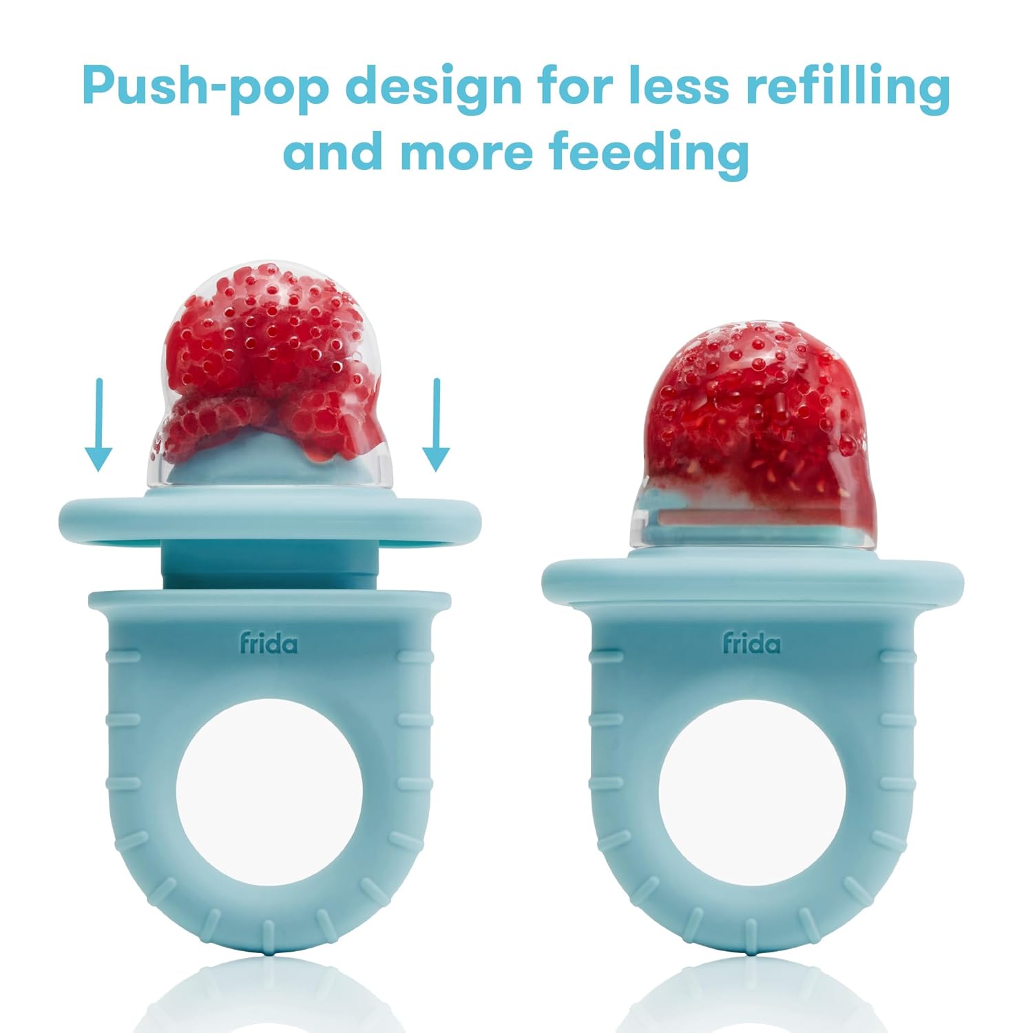 Frida Baby Push Pop Feeder, Baby Fruit Food Feeder to Safely Introduce New Foods, Fresh + Frozen