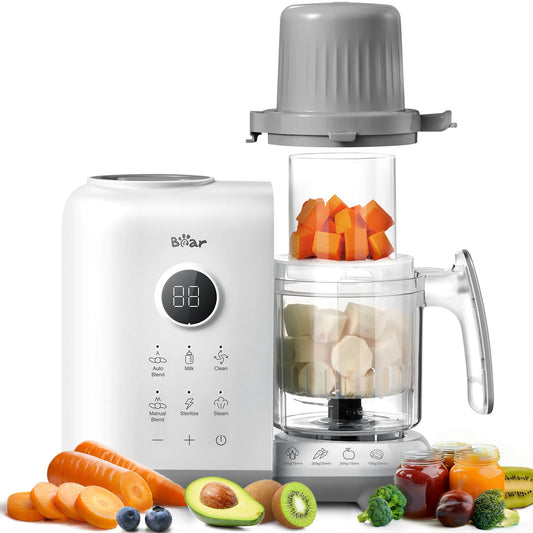 Bear Baby Food Maker Steamer&Blender with Dual-Layer Steam Baskets, 18.5oz