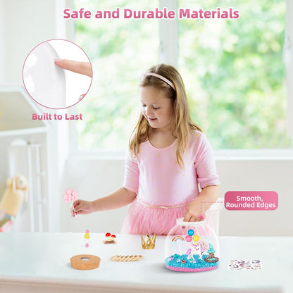 Unicorn Light Up Terrarium for Girls – DIY Garden Craft with LED | STEM Kit, Arts & Crafts Gift for