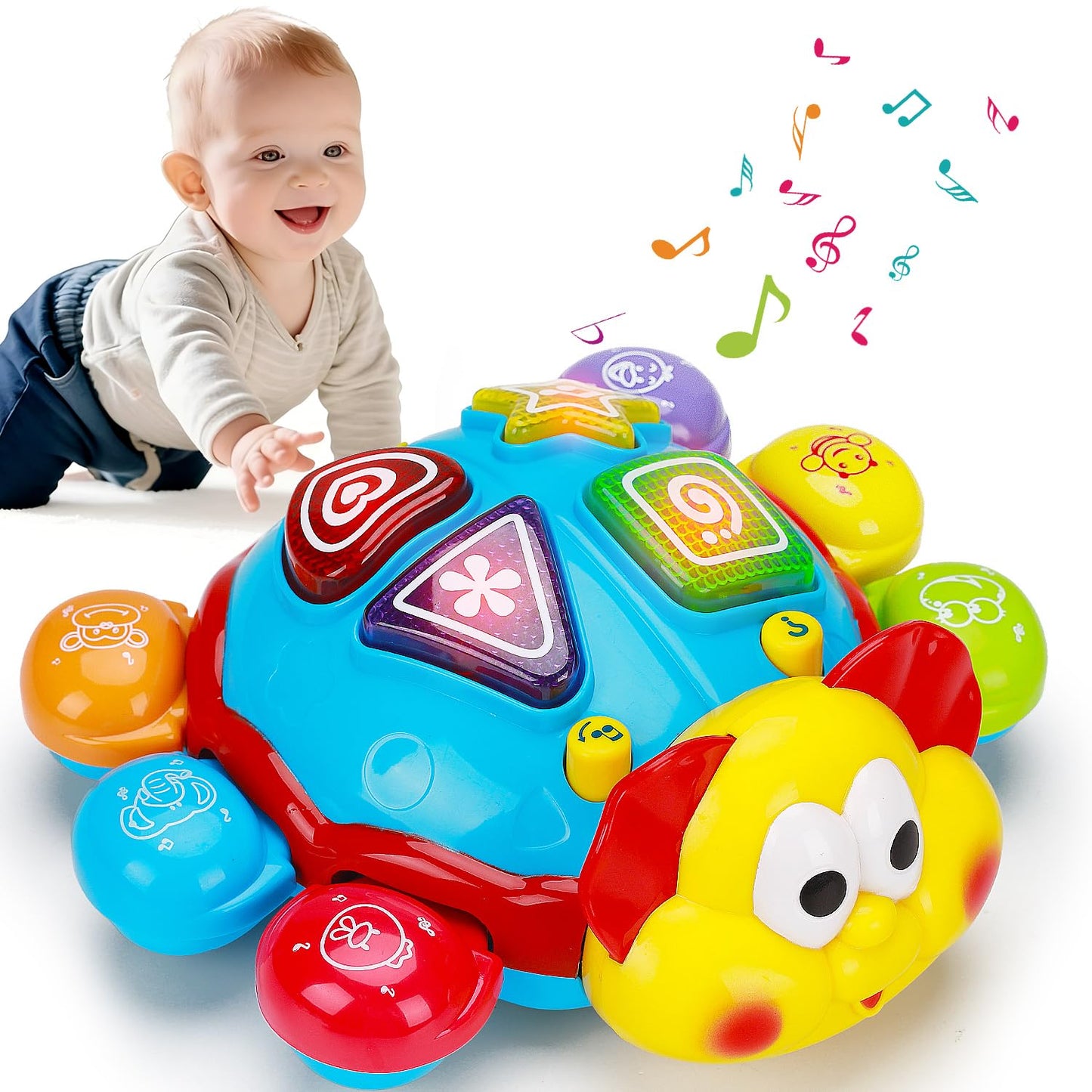 Baby Crawling Toy, Musical Light Up Learning Toy for Infants & Toddlers