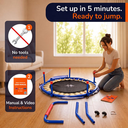 Happin® 36'' Toddler Trampoline Indoor, Foldable Mini Trampoline for Kids Ages 2-6, ASTM Certified