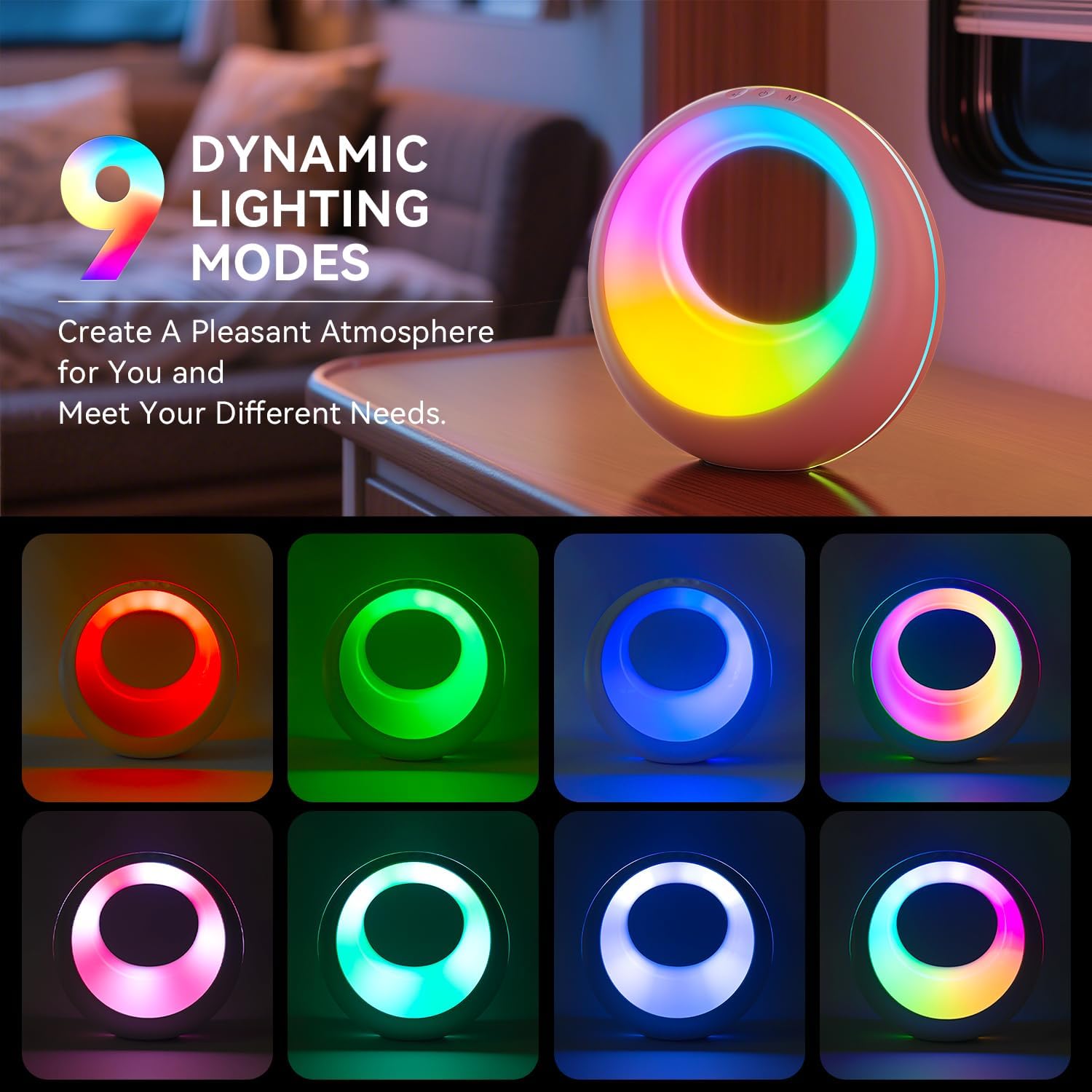 Nursery Night Light for Baby, Magic Moon Lamp for Kids and Adult 7 Lighting Colors & 9 RGB Modes