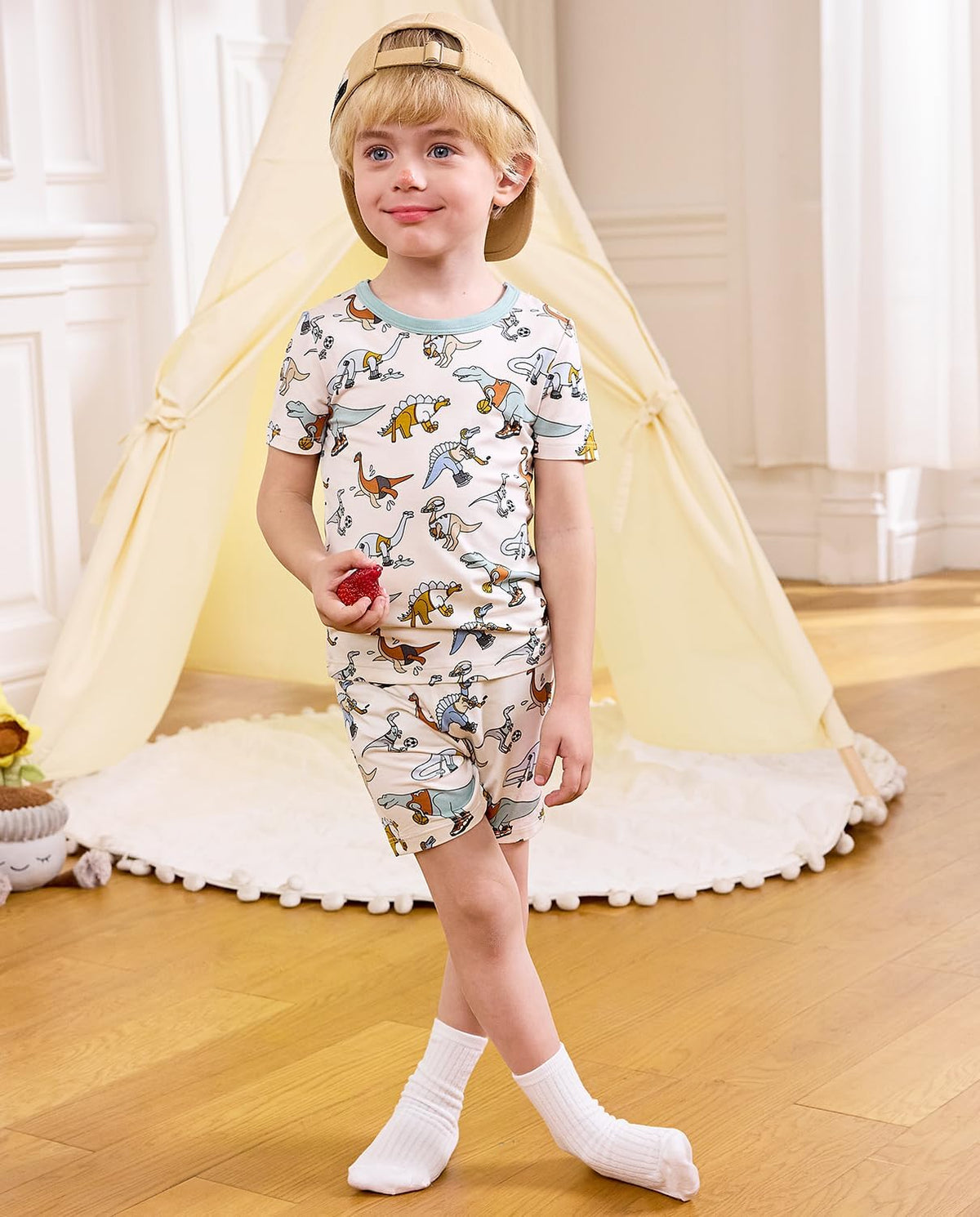 Bamboo Viscose Toddler Animal Pajamas Boys Girls Kids Cool Short Summer 12M-8Y Snug fit Pjs Set 2pcs