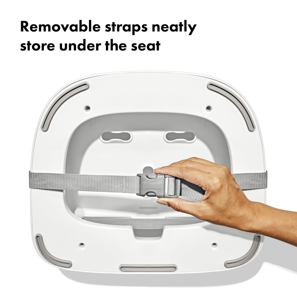 Portable Booster Seat with Straps, Attaches to Dining Table Chair, Removable Washable Cushion