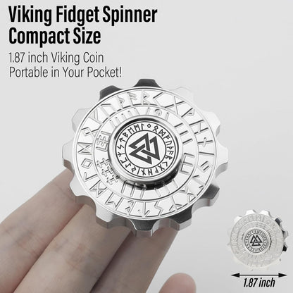 FREELOVE Metal Fidget Spinner, Viking Pirate Haptic Gyro, Heavy Stainless Steel Hand Spinning