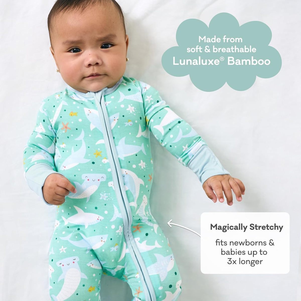 Little Sleepies Pajamas for Baby Boys & Girls, Viscose from Bamboo Baby Pajamas, Preemie & Newborn