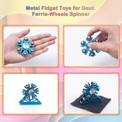 Desk-Fidget-Toys for Ferris-Wheels-Spinner: 4mins Kinetic-Metal-Spinner, Cool-Gadgets-Stuff for Kid