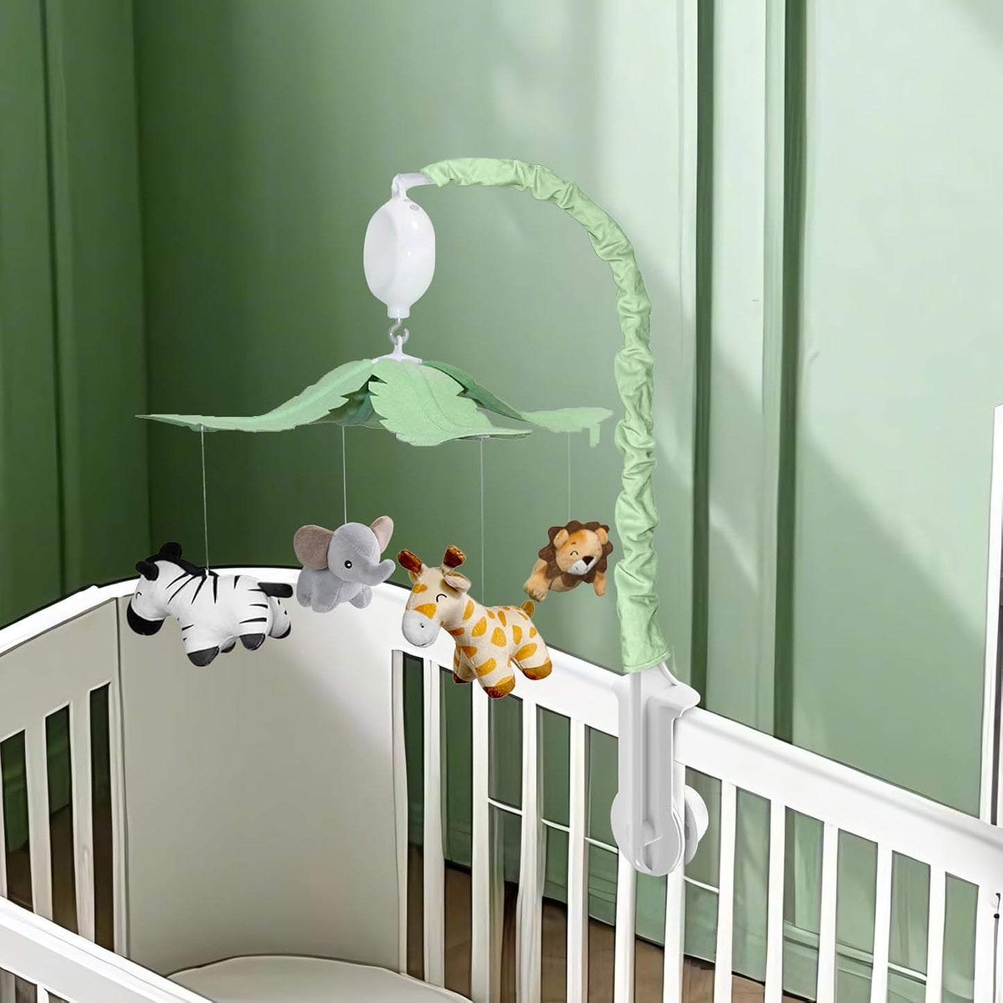 Feisike Jungle Safari Baby Crib Mobile with 35 Soothing Lullabies & 3 Modes - Adjustable Nursery