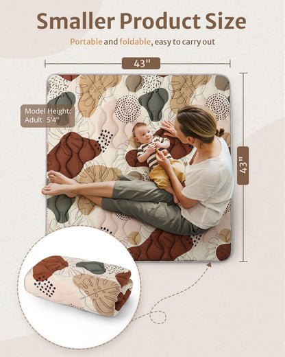 Blissful Diary Portable Baby Play Mats for Floor, Thicken Cushioned Foldable Baby Crawling Mat for