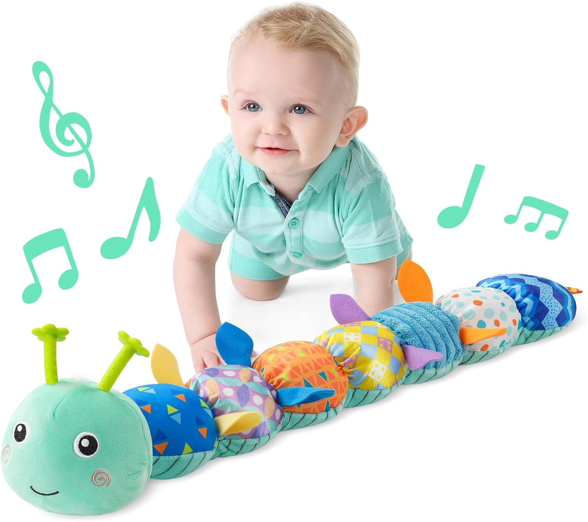 LIGHTDESIRE Baby Toys Musical Caterpillar,Infant Stuffed Animal Toy with Crinkle and Rattles,Soft