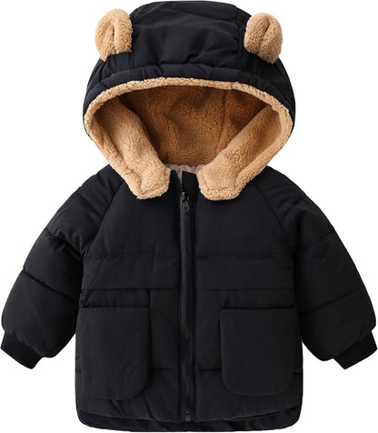 TUONROAD Baby Girls Coats for 6 Months-5 Years Toddlers Boy Winter Jacket Warm Bear Hooded Outdoor