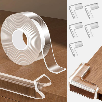0.8 in x 16.4 FT,Edge Corner Protector Baby Proofing with 6 Corners,Soft Clear Furniture Table