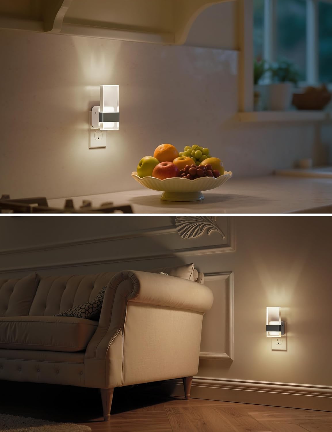 L LOHAS LED Night Light, Night Lights Plug Into Wall, 2 Pack Decorative Nightlight with Light