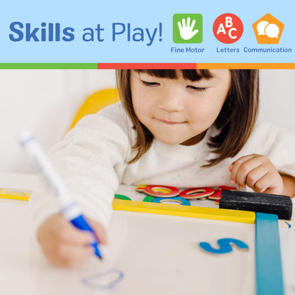 Melissa & Doug Magnetic Chalkboard and Dry-Erase Board with 36 Magnets (Numbers and Uppercase