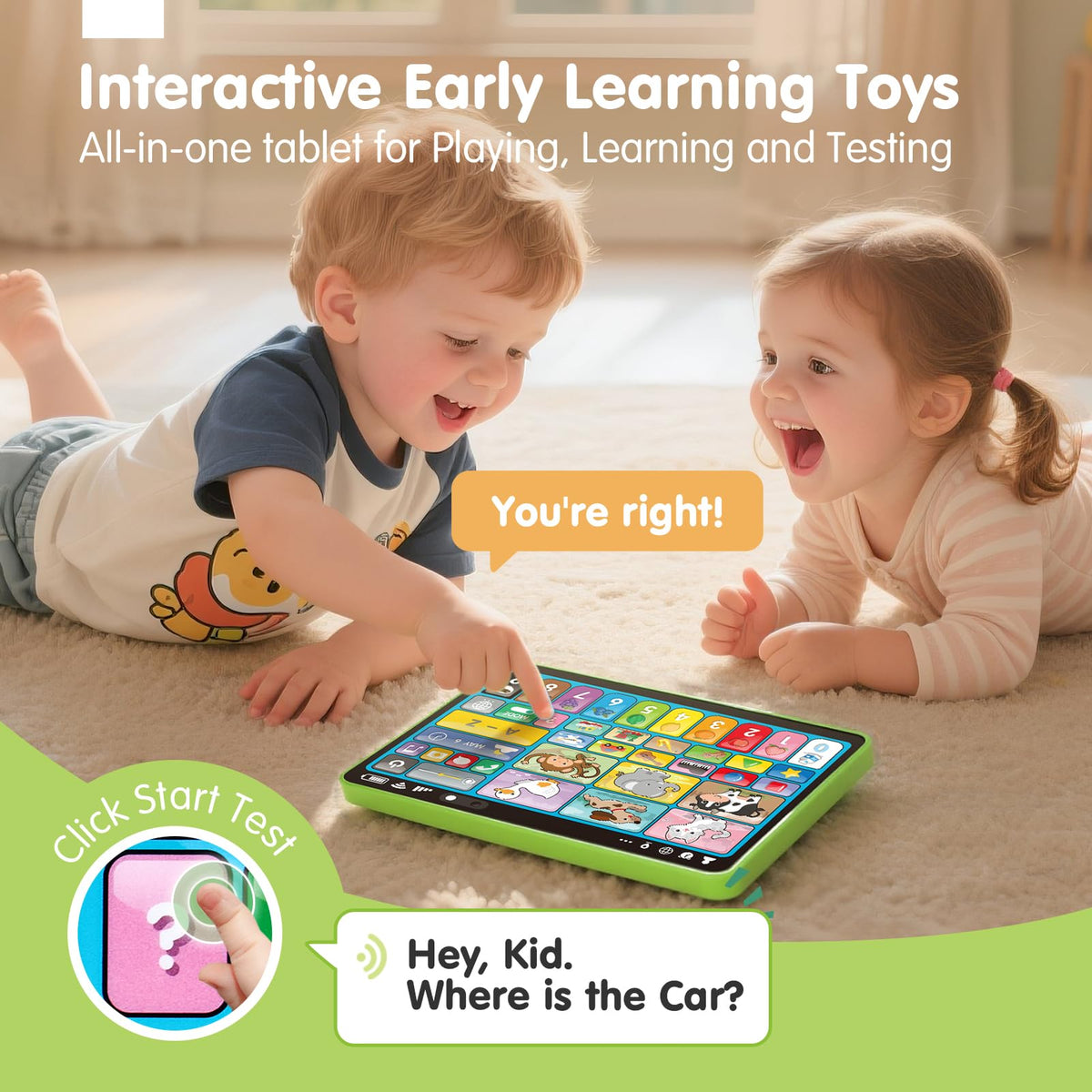 hahaland 5-Language Learning Tablet Toy for Toddler 1-3 with Speech Therapy
