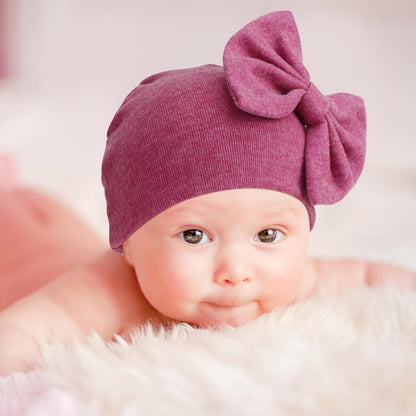 BQUBO Newborn Baby Hats Mittens Set Hospital Hat Beanie Infant Bow Hats Baby Gloves No Scratch