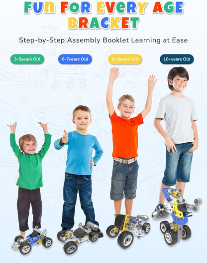 STEM Toys for 5 6 7 8+ Year Old Boy, 10 in 1 Electric Building Toys for Kids Ages 4-8 5-7 6-8