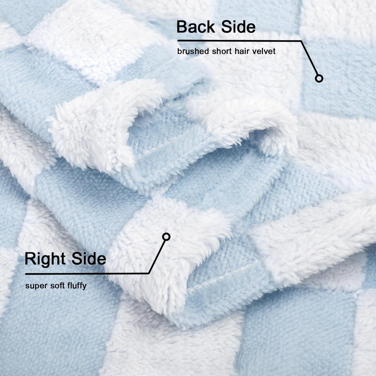 HOMRITAR Checkered Baby Blanket for Boys Girls Warm Cozy Reversible Checkerboard Toddler Blankets