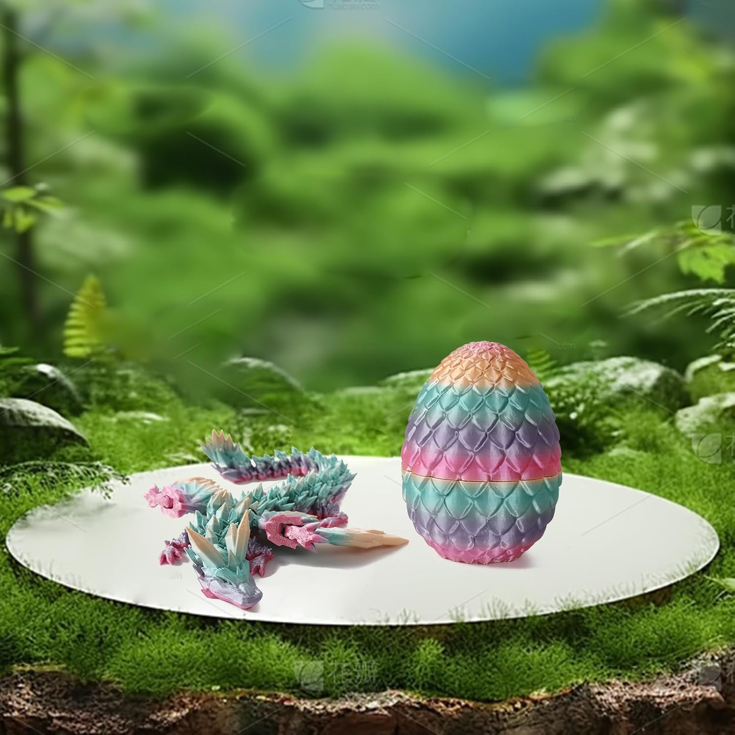 3D Printed Dragon Egg,Mystery Crystal Dragon Fidget Toys,Articulated Dragon,Home Desk Decor Easter