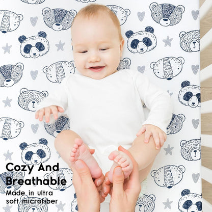 Yoofoss Pack and Play Sheets Fitted, Mini Crib Sheets 2-Pack for Pack N Play Mattress, Stretchy