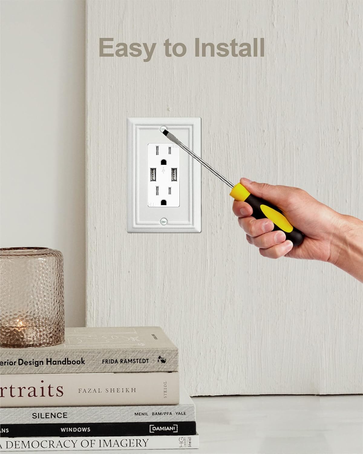 4-Pack Decorator Wall Plates for Receptacle, GFCI Outlet, Dimmer Switch, Metal Electrical Outlet