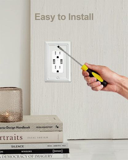 4-Pack Decorator Wall Plates for Receptacle, GFCI Outlet, Dimmer Switch, Metal Electrical Outlet