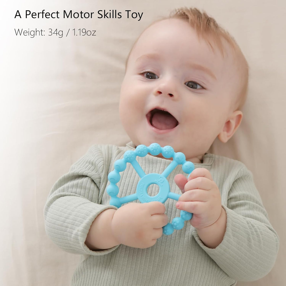 3 Pack Ring Teether Baby Infant Toys, Silicone Teething Ring Toys for Babies 0-6 Months, Seposeve