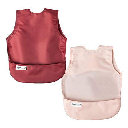 Tiny Twinkle Mess Proof Apron Bibs - 2 Pack Waterproof & Lightweight Baby Bibs for Led Weaning |