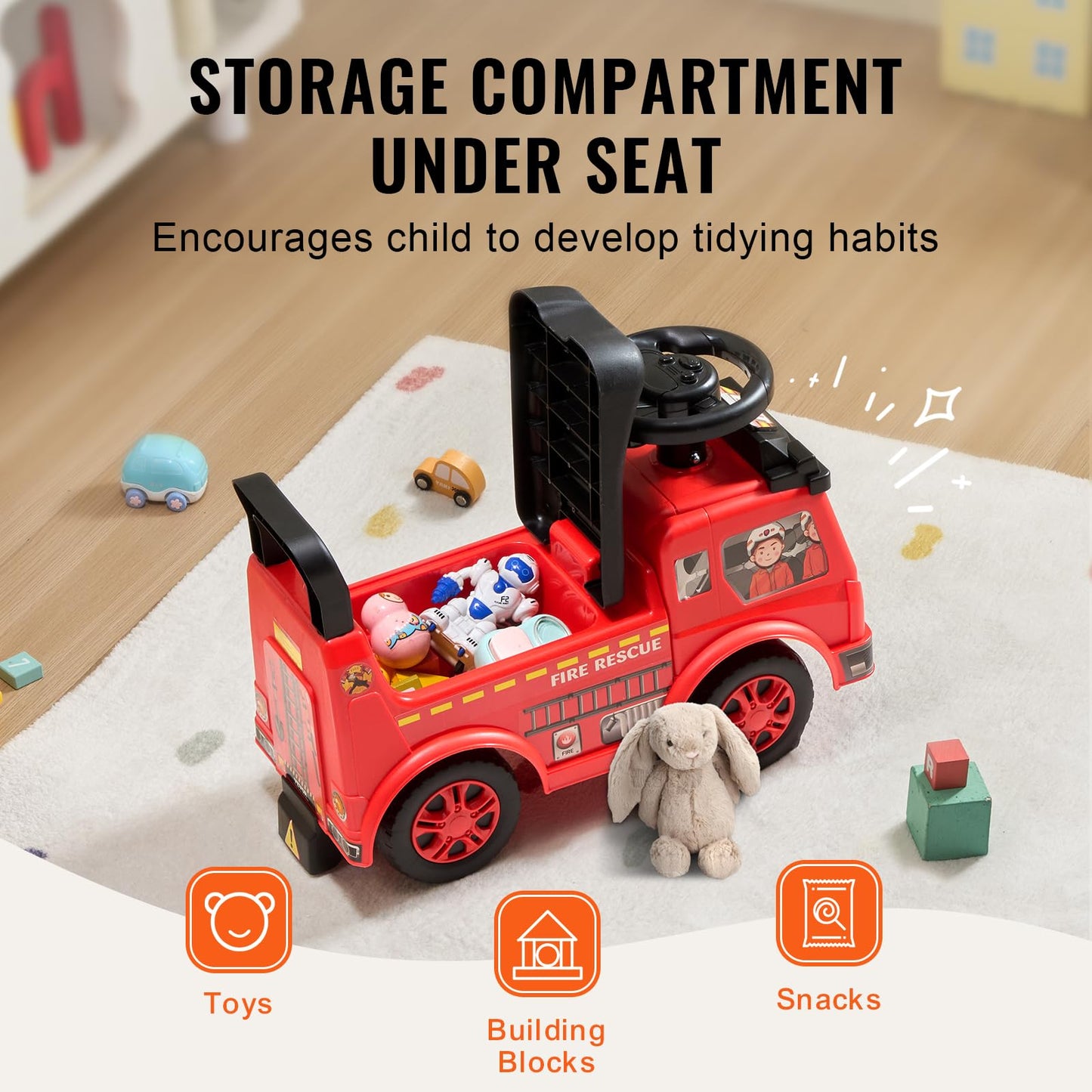 VEVOR Ride On Push Car for Toddlers, Ages 19+ Months, Ride Racer, Sit to Stand Toddler Ride On Toy