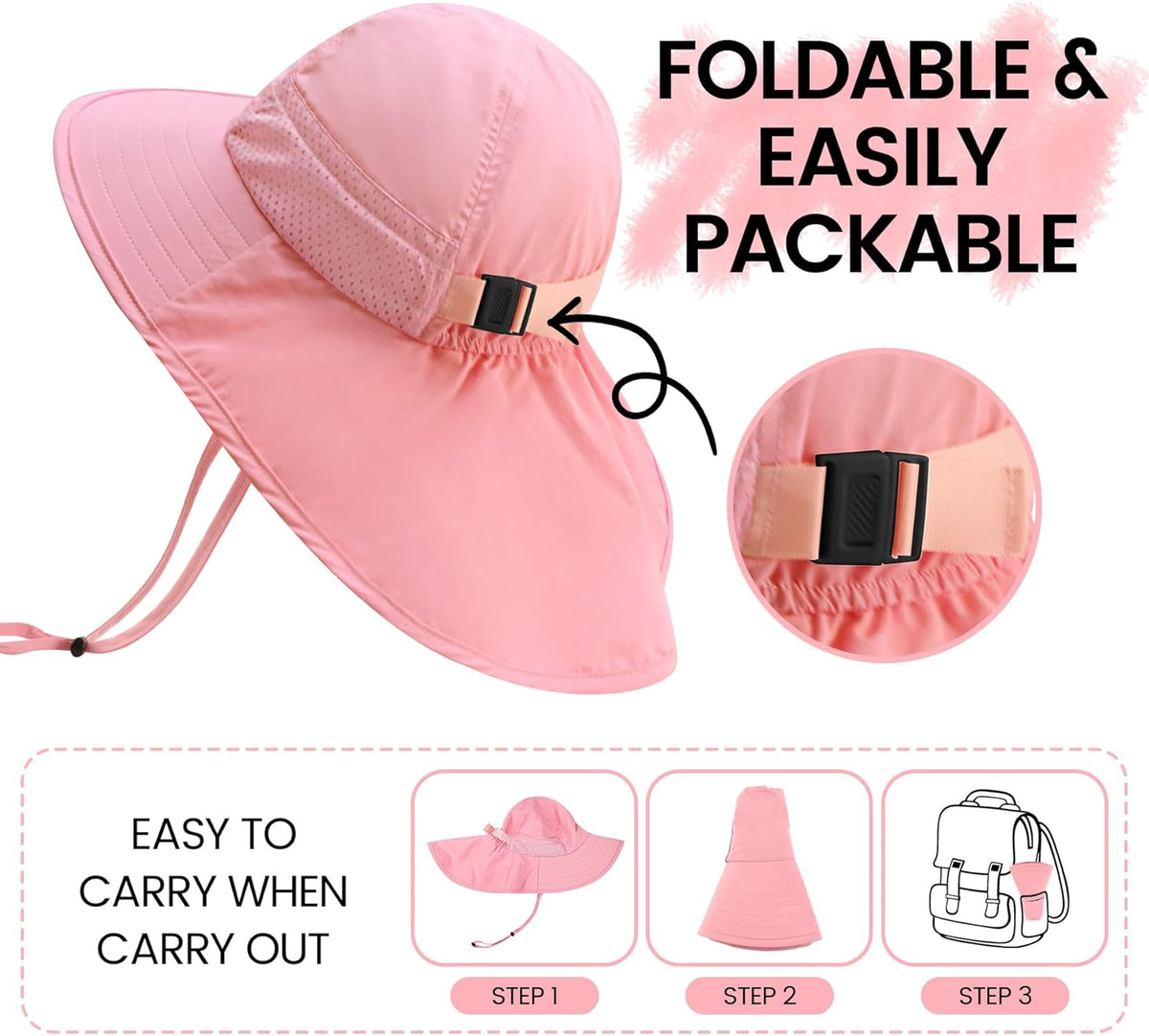 Baby Sun Hat with Neck Flap for Sun Protection Toddler Beach Hat UPF 50+ Outdoors 0-6 Years Boys