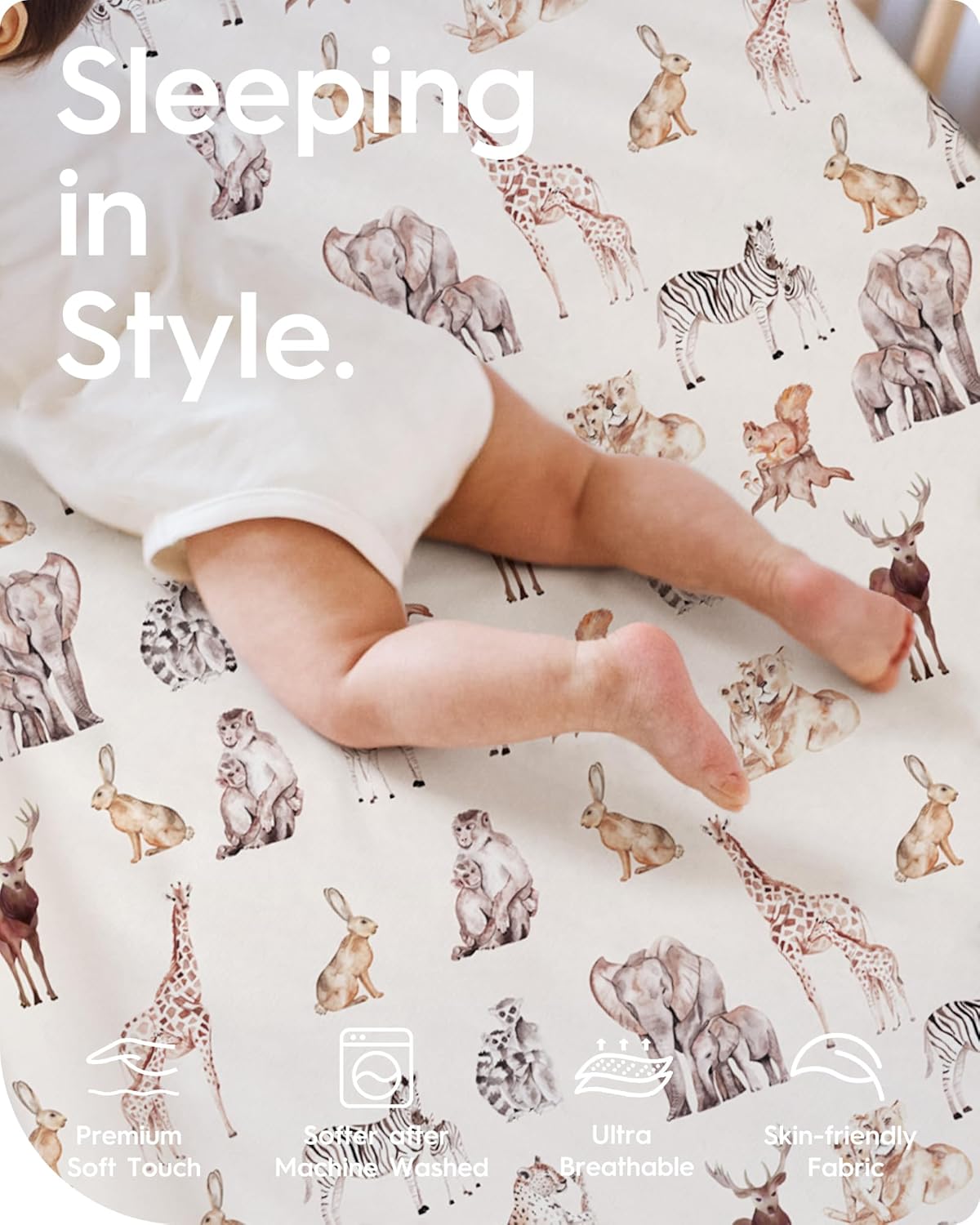 Premium Fitted Baby Boy Crib Sheets for Standard Crib Mattress - Ultra-Soft Jersey Knit Crib