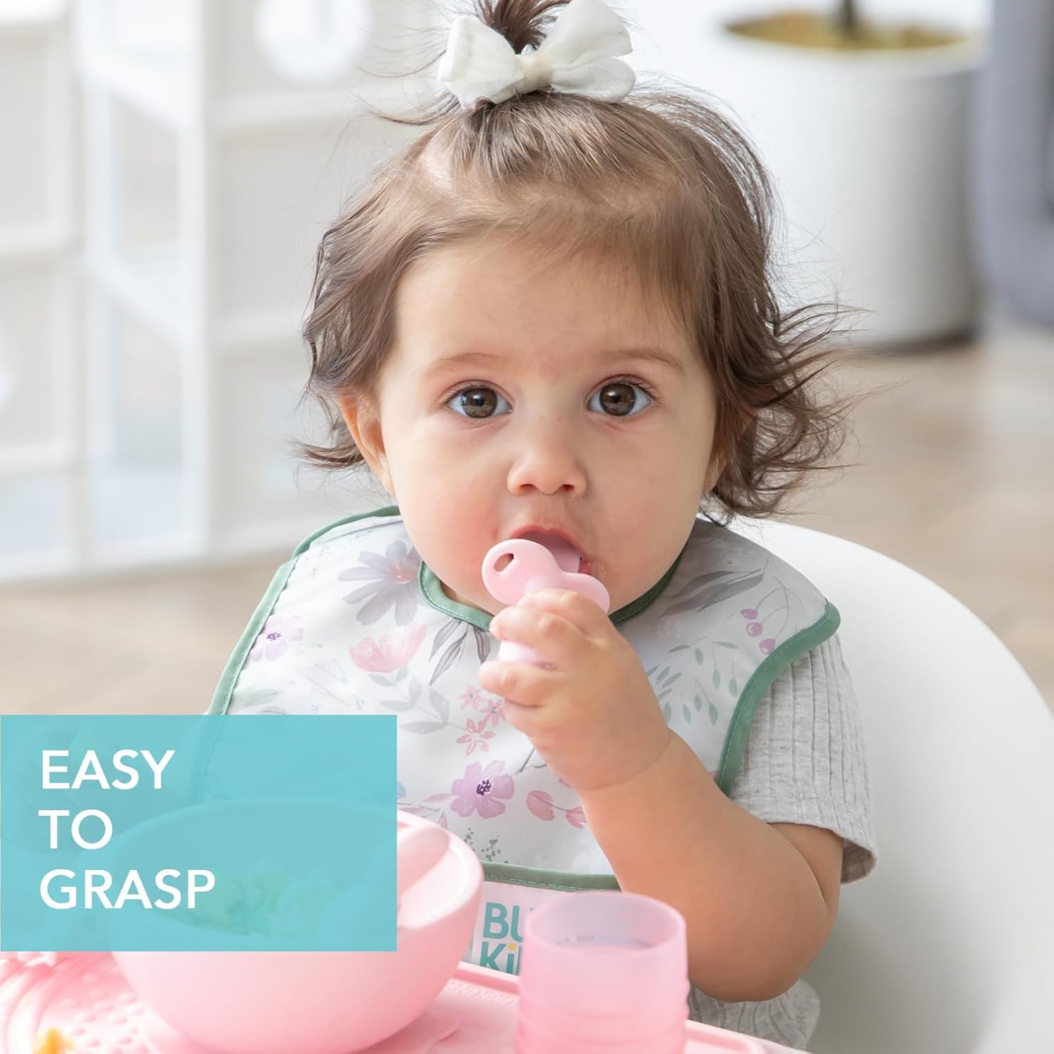 Bumkins Baby Utensils Set, Chewtensils Silicone Spoons for Dipping, Self-Feeding, Baby Led Weaning
