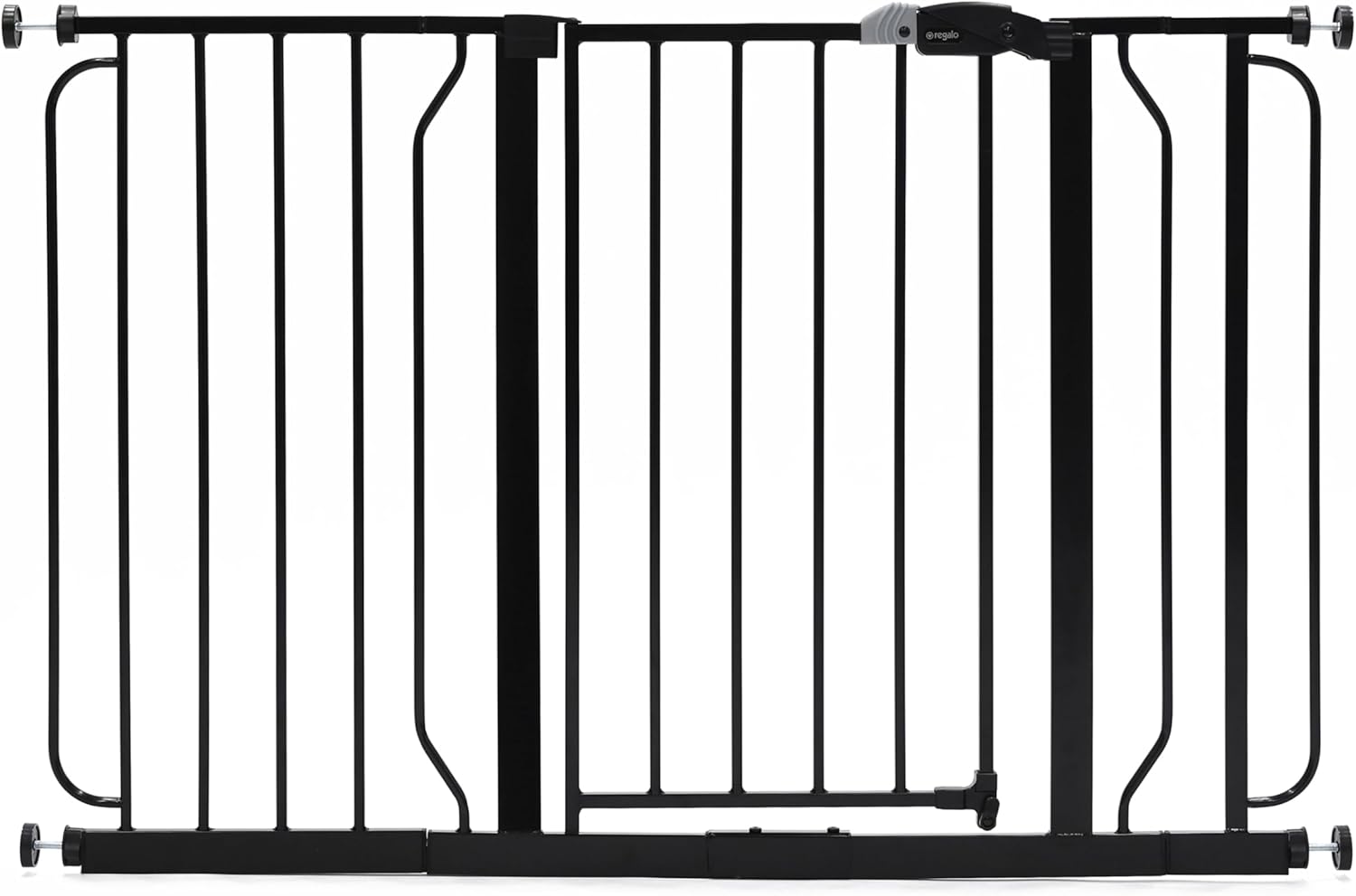 Regalo Easy Step 49-Inch Extra Wide Baby Gate, Includes 4-Inch and 12-Inch Extension Kit, 4 Pack of