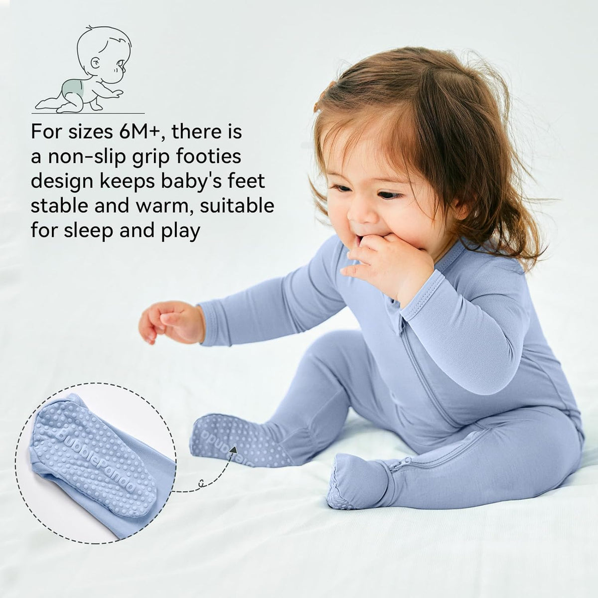 BubblePanda Rayon Made From Bamboo Baby Pajamas Baby Clothes for Boys Girls Unisex Zip-Front