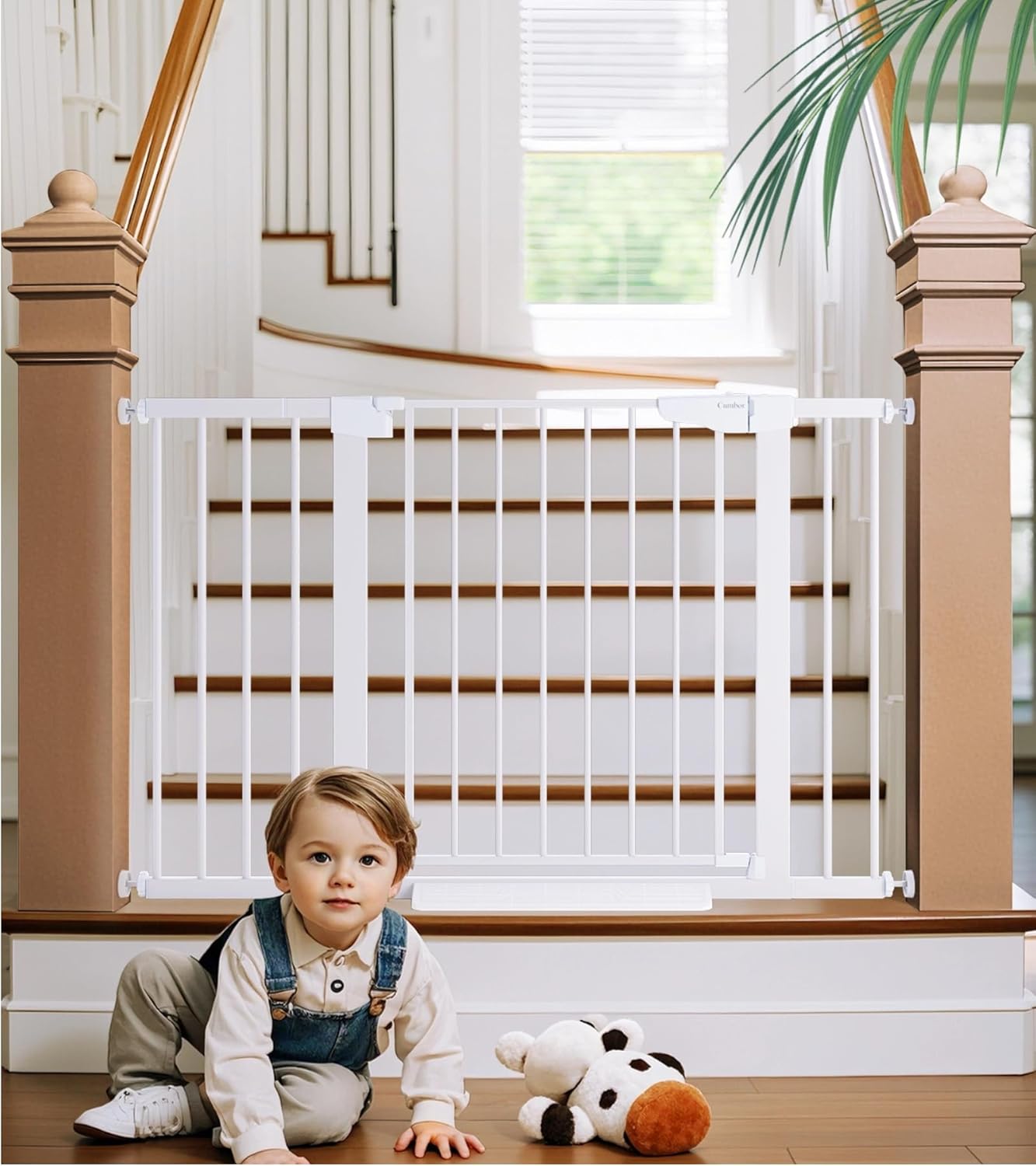 Cumbor 29.7-48" Baby Gate for Stairs, Mom's Choice Awards Winner-Dog Gates for Doorways, Auto Close