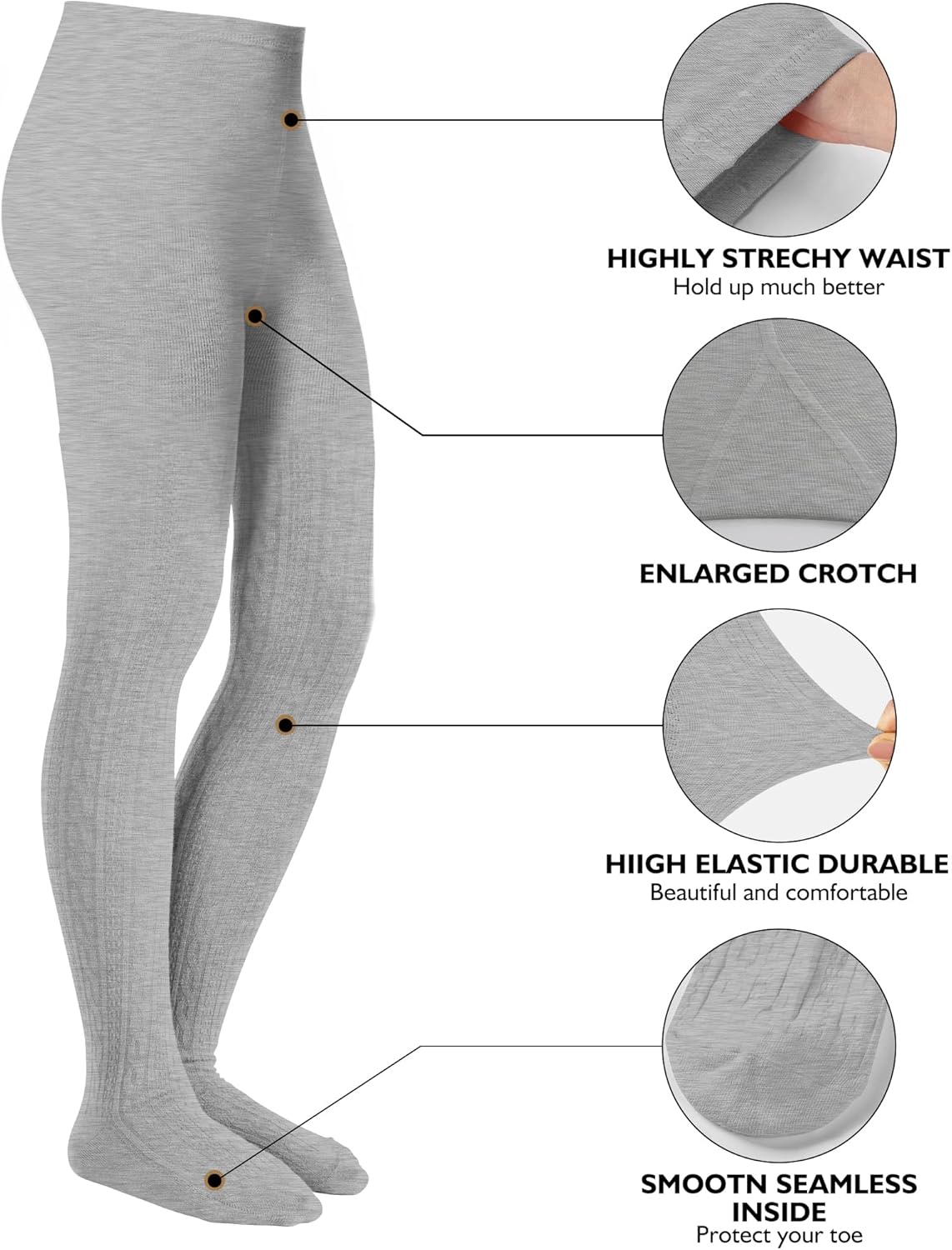 Baby Girls Tights Cable Knit Toddler Leggings Winter Solid Cotton Tights School Stockings 2 Pack