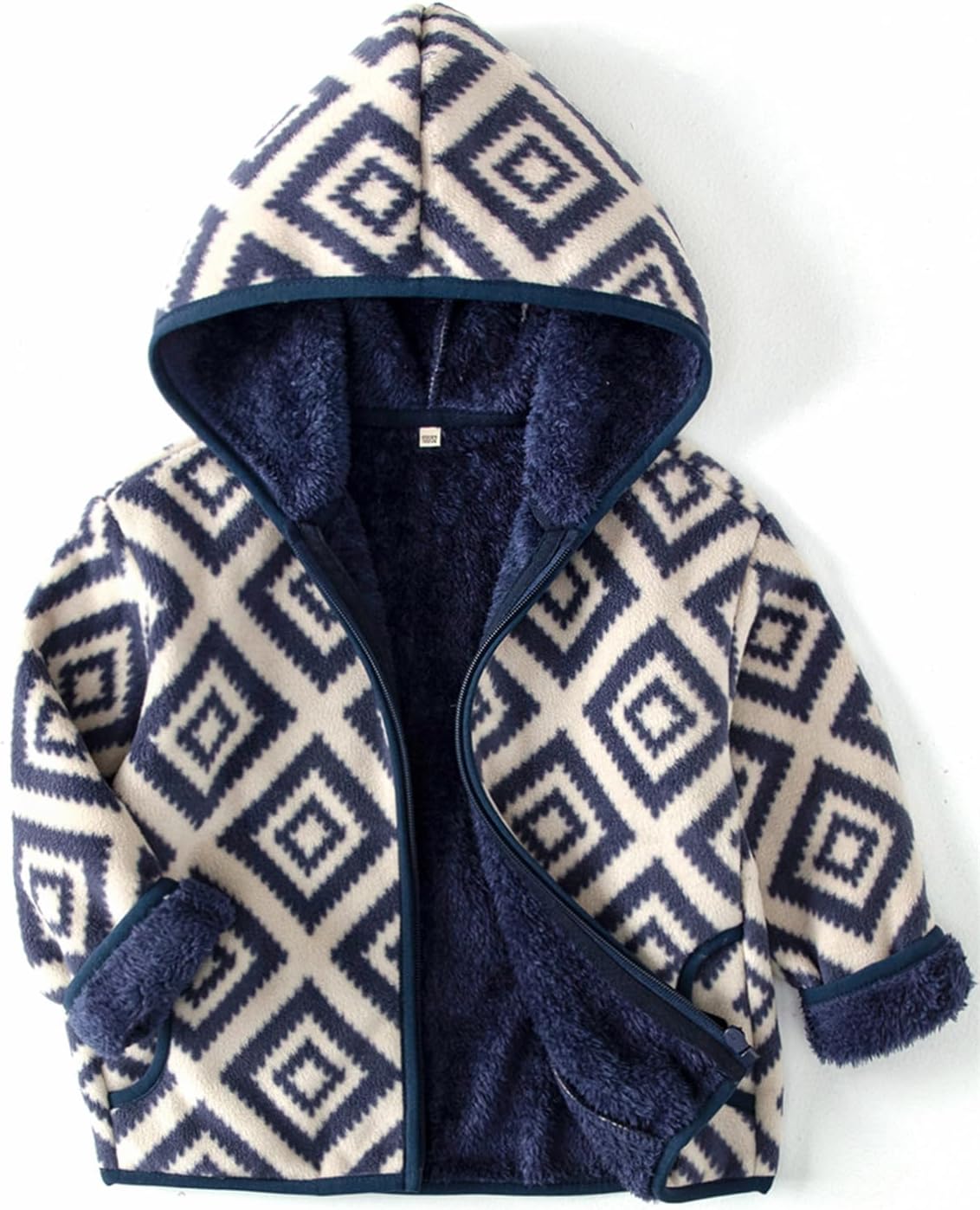 Toddler Printed Polar Fleece hooded Jacket Baby Boys Girls Kids Winter Warm Spring Autumn Outerwear