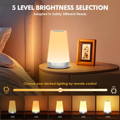 Night Light for Kids Baby, 2500mAh13 RGB Colors & 5 Brightness, Portable Rechargeable LED Bedside