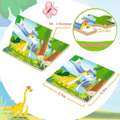 Puzzles for Kids Ages 4-6, 10 Pack of 20 Piece Wooden Jigsaw Puzzles for Toddlers Ages 3-5 Jigsaw